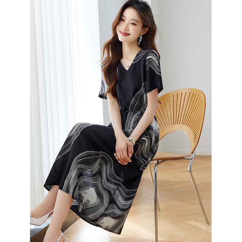 Шелковое платье-миди с коротким рукавом Srcr 16 Momme