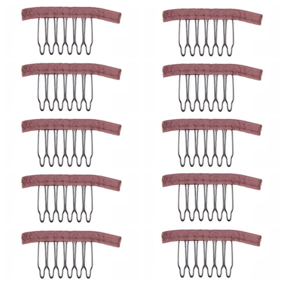 10 шт./лот тканевые зажимы для парика, зажимы для наращивания волос из нержавеющей стали, расчески для париков, шапочки для париков