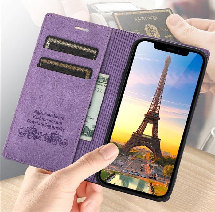 Étui mince - Samsung Galaxy A15 (4G & 5G) - Violet - Lilas - Daim synthétique - Fermeture aimantée