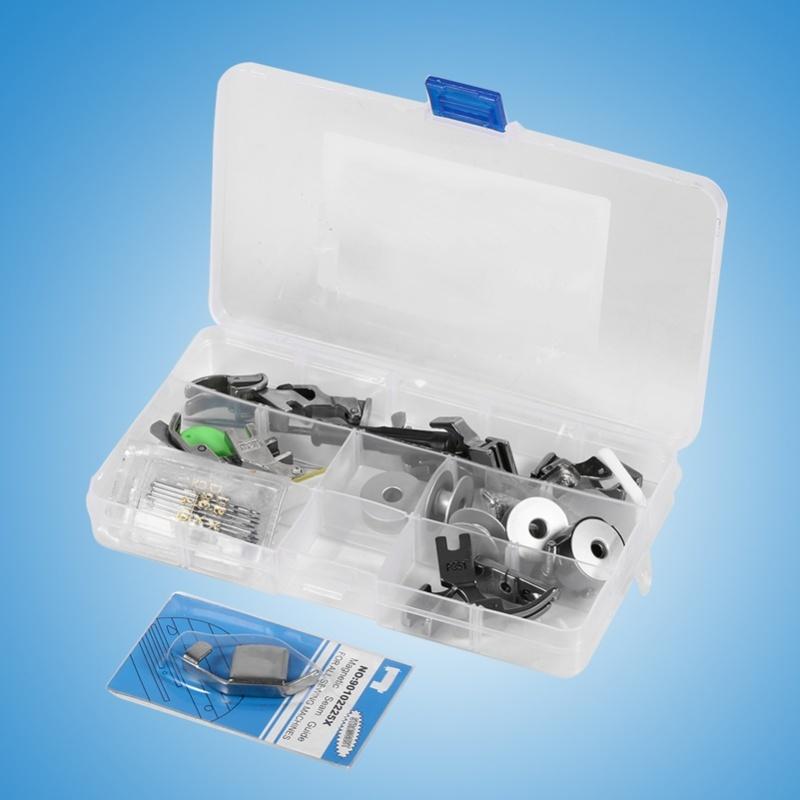 17 комплектов универсальных промышленных плоских деталей для швейных машин, аксессуары для прижимной лапки, чехол