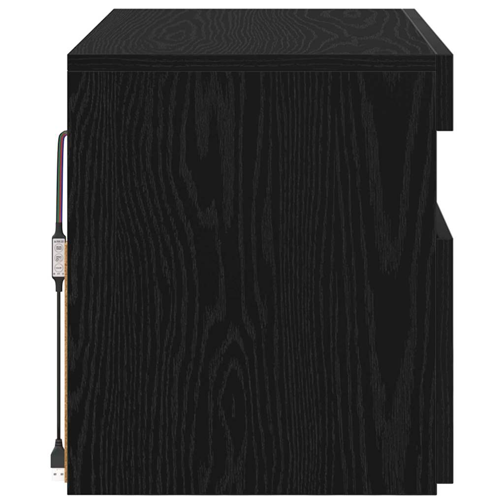 TV Cabinet in Black Oak Look 60 x 35 x 40 cm Engineered Wood