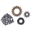 Metal Steel 410 16 Tooth Freewheel 38 Link Chain 9 Tooth Sprocket Set for Bike Bicycle