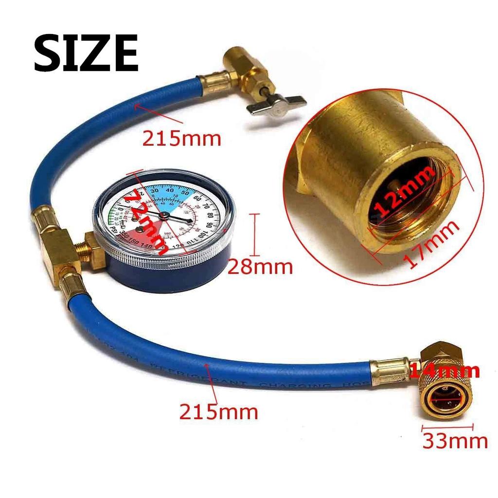 Car AC Air Conditioner R134A Refill Coolant Recharge Hose Gauge Kit