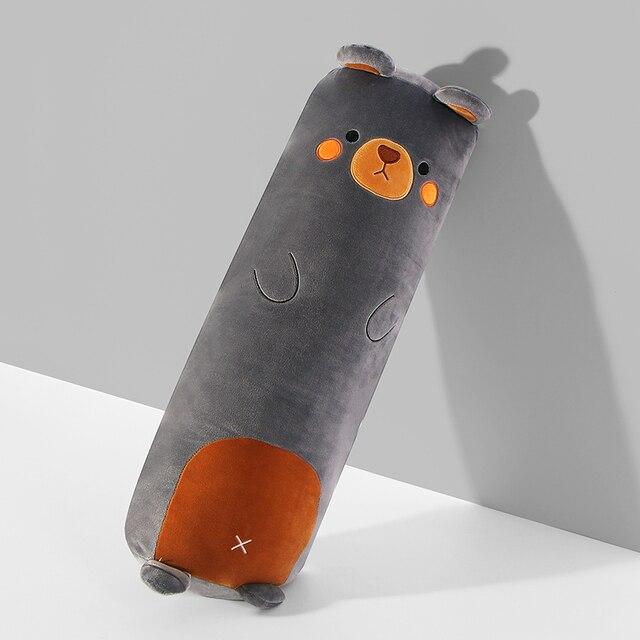 Длинная подушка для сна с рисунком животных, динозавр, свинья, кролик, плюшевый мишка, хаски, утка, плюшевые игрушки, мягкая кукла, подушка для детей, подарок для девочек