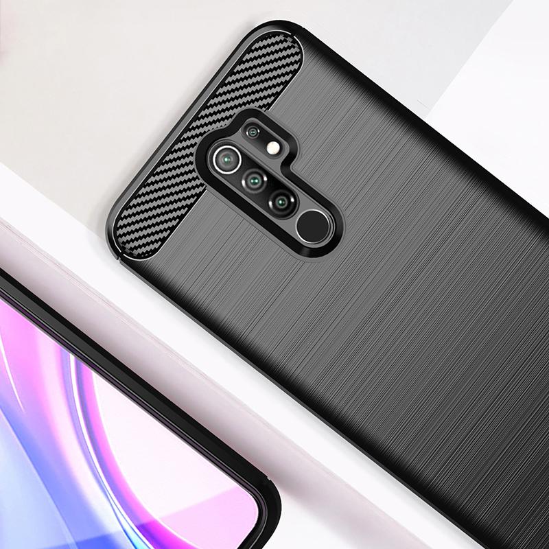 For Xiaomi Redmi 9 Case Cover Redmi 9A 9C 8A Note 8 T 9 Pro 9S 8T Anti-knock Bumper Soft TPU Carbon Fiber Phone Case On Redmi 9A