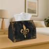 1pc Vintage Baroque Golden Fleur De Lis Tissue Box Holder - Ornate French Decor Suitable for Home, Car, Kitchen & Bathroom - Elegant Tissue Dispenser