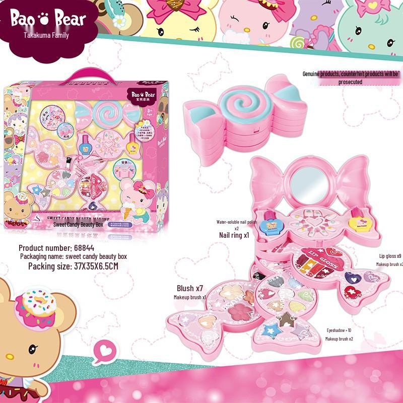 Детский набор для макияжа: Лак для ногтей, помада, тени для век для сцены и ролевых игр