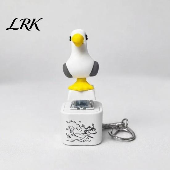 Клавиатурный Кликер Игрушка-Антистресс Чайка Лягушка Звуковая Кнопка Брелок, Креативный Снятие Стресса Голос с Настольным Аксессуаром Звуки Животных и Светодиодная Подсветка,