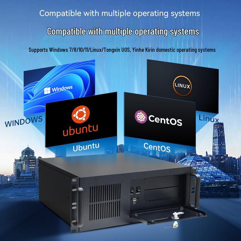 Промышленный ПК Yingtengfei 4U в стоечном исполнении, Высокопроизводительный Core i3 14-го поколения, 6 портов USB, Двойная сеть.