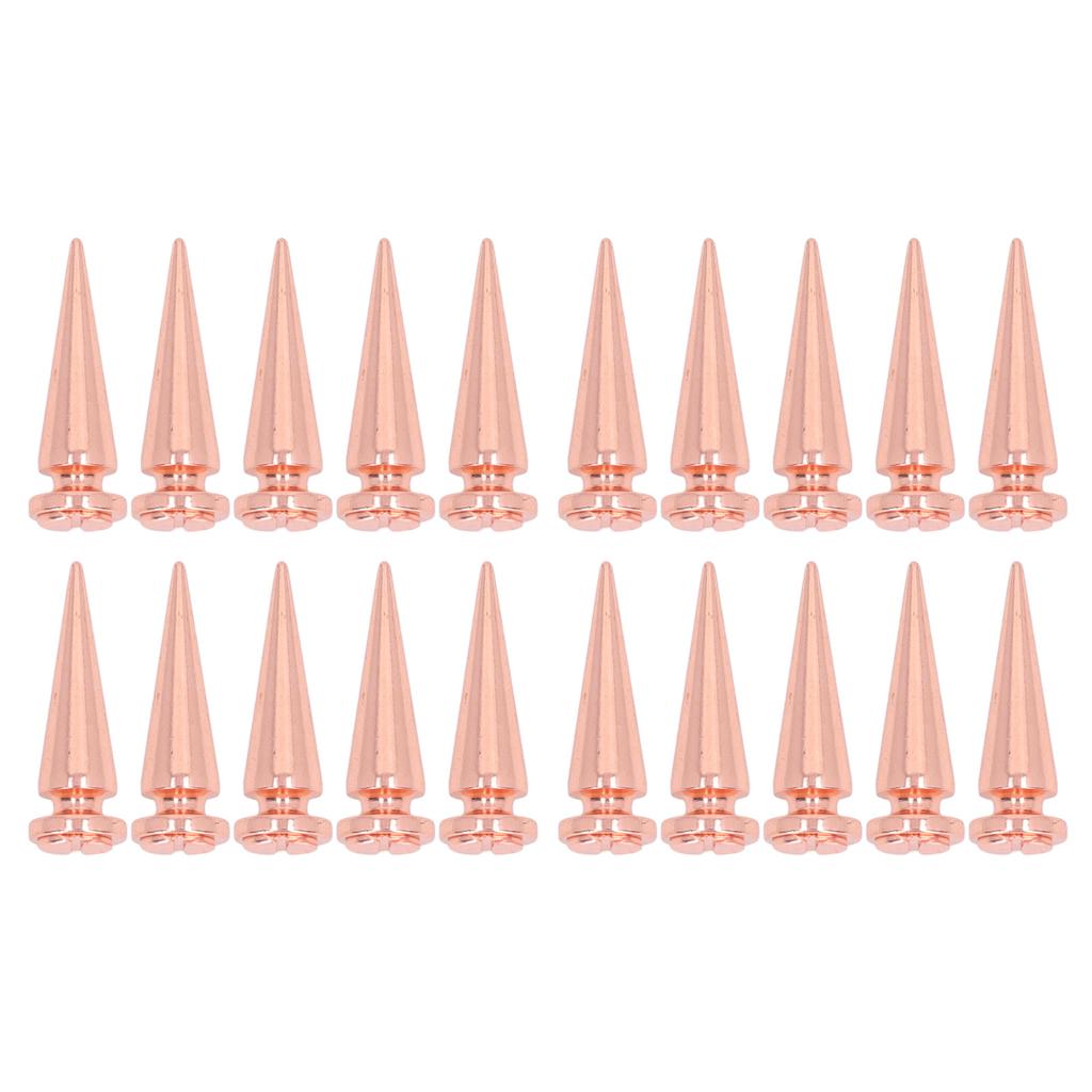 20 шт. заклепок-конусов 10x29 мм, розовое золото, комплект для украшения одежды, сумка