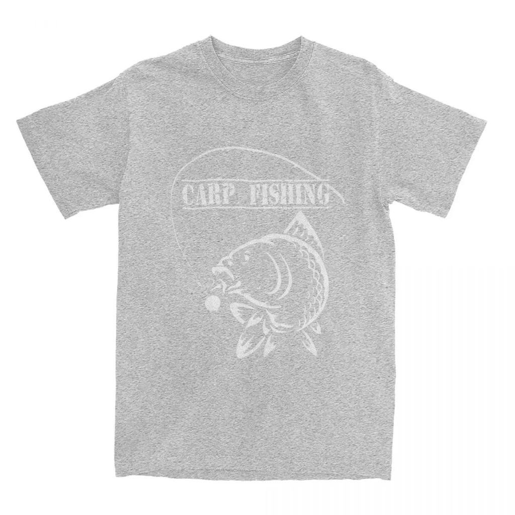 Футболка с изображением карповой рыбалки Футболки для отдыха Футболки с коротким рукавом в уличном стиле Летние хлопковые футболки с круглым вырезом и свободным вырезом