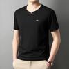 Men Ice Silk Short Sleeve Trend T Shirt V Neck Summer Casual Fashion Top