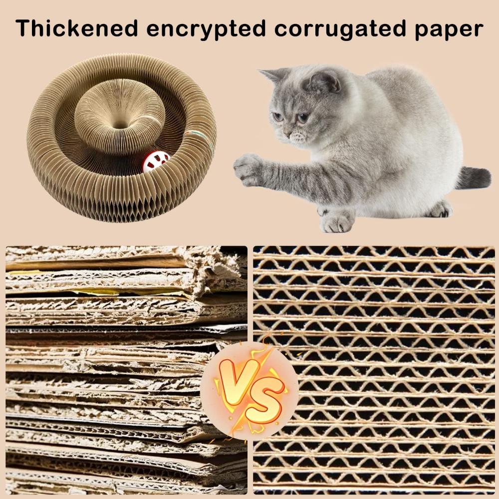 Когтеточка из гофрированного картона 2 в 1 Cat, Когтеточка для кошек с колокольчиком, Интерактивная игрушка-когтеточка, Когтеточка из картона, Когтеточка