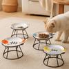 Ceramic Pet Food Water Bowl Fish Bones Pet Food Dispenser Cat Feeding Station  Wet Dry Food