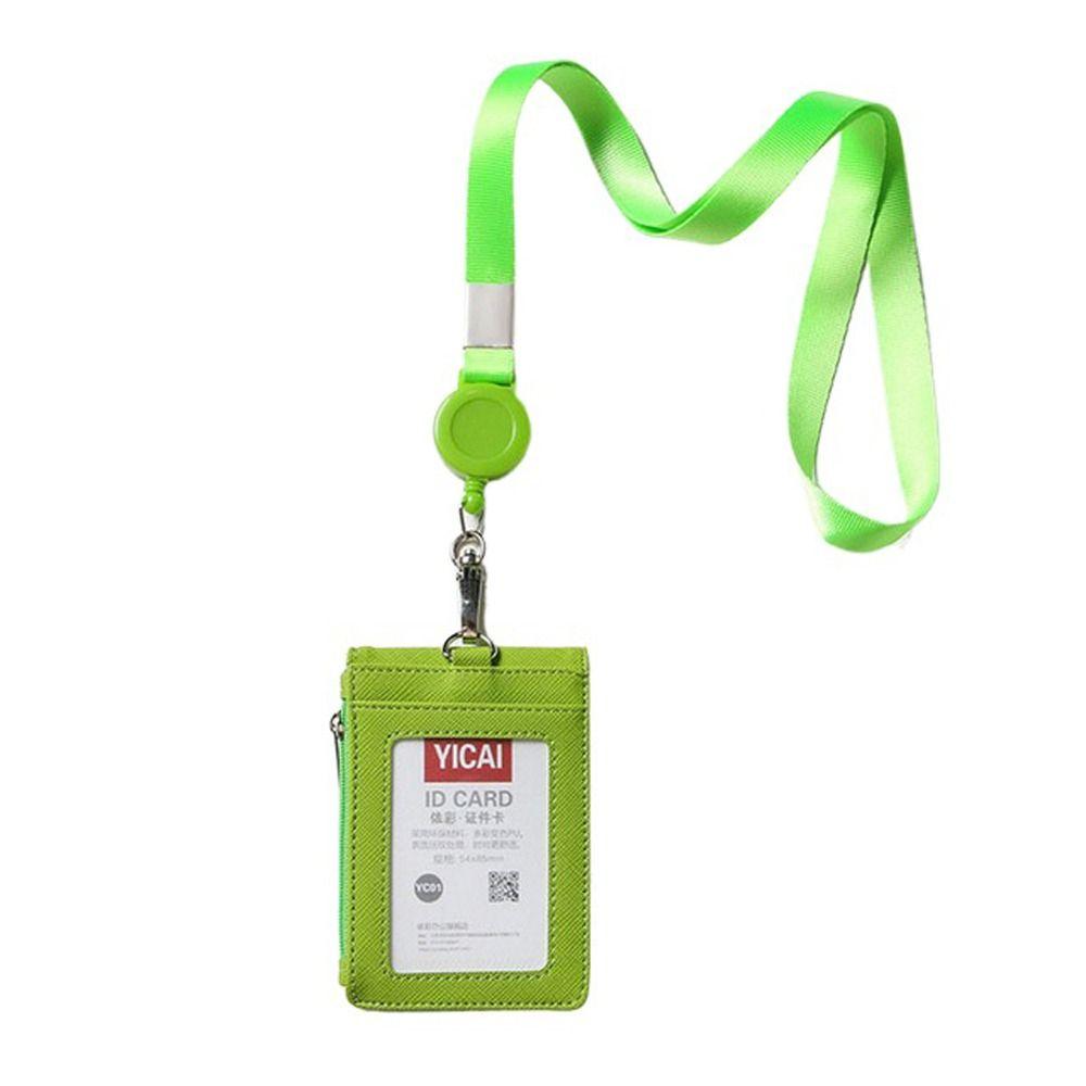With Lanyard Neck Hanging Card Case Solid Color ID Buse Card Storage  Female/Male