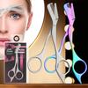 1Pcs Eyebrow Trimming Scissors With Combs Professional Eyebrow Trimmer Stainless Steel Grooming Eyebrow Shaping Scissors Tools