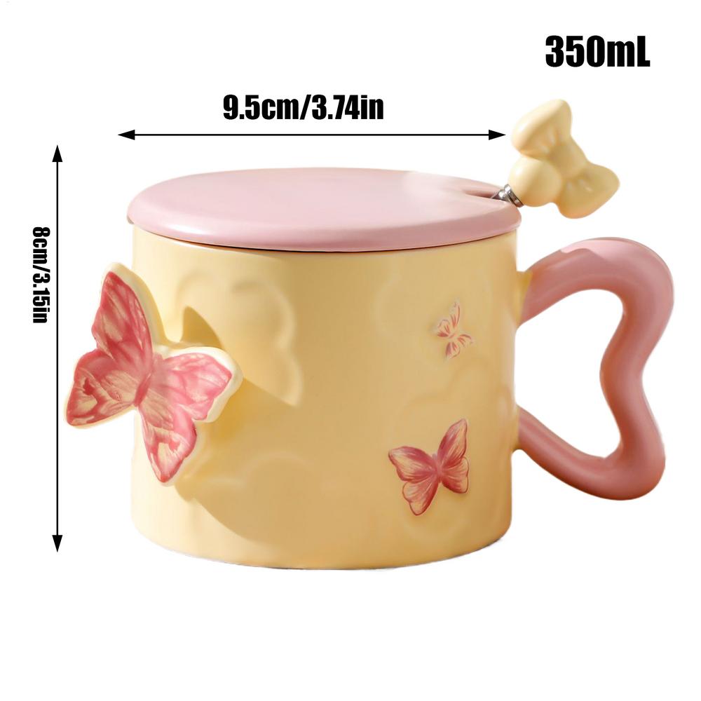 3D Цветок Бабочка Керамическая Кофейная Кружка Бабочки Чайная Чашка Чашки для Молока Воды Подарок на День Рождения для Подруги Мамы Женщин День Матери
