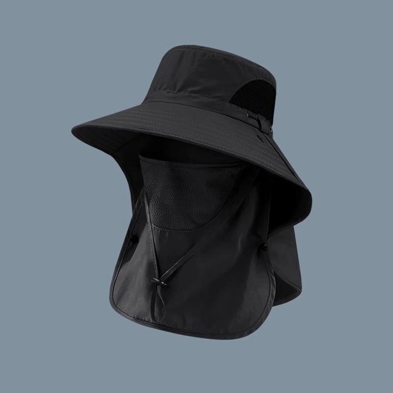 Summer Sun Hats Uv Protection Outdoor Hunting Fishing Sun Cap Wide Brim Breathable Removable Fisherman Hat