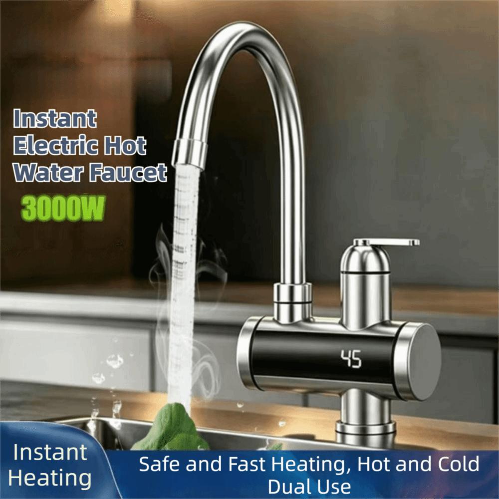 360° Rotating Electric Water Heater Faucet Digital Display Electric Hot Water Faucet  Bathroom