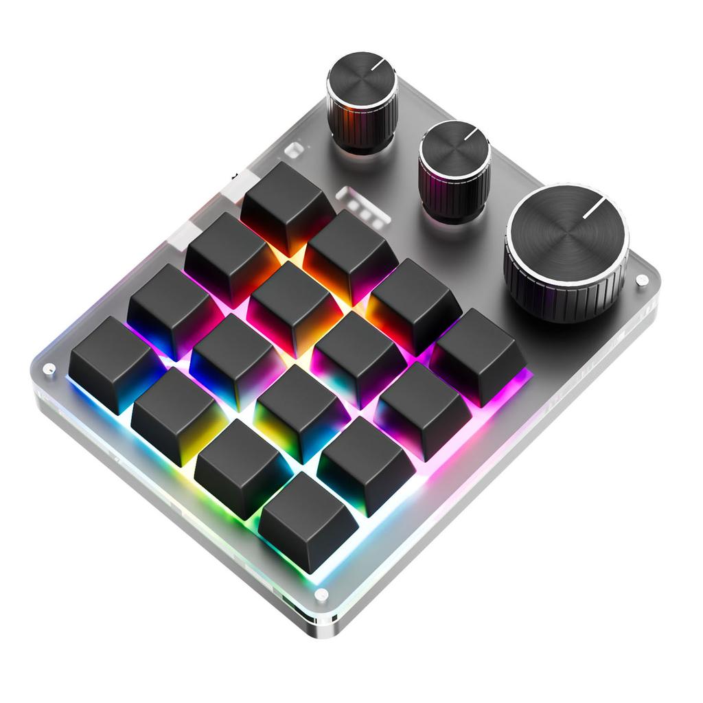 Программируемая ro Клавиатура 16 клавиш 3 ручки Игровая клавиатура с проводным USB+ Режим Регулятор громкости