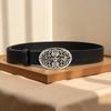 Y2K Gothic Cross Stud Belt Women Men - Vintage PU Leather Waistband With Embossed Buckle Punk Chic Hip Hop Fashion