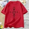 Футболка с принтом Солнца и Луны Небесная Бохо Мистическая футболка Магическая Луна Футболка с коротким рукавом Женская Харадзюку Хлопковая футболка Уличная одежда
