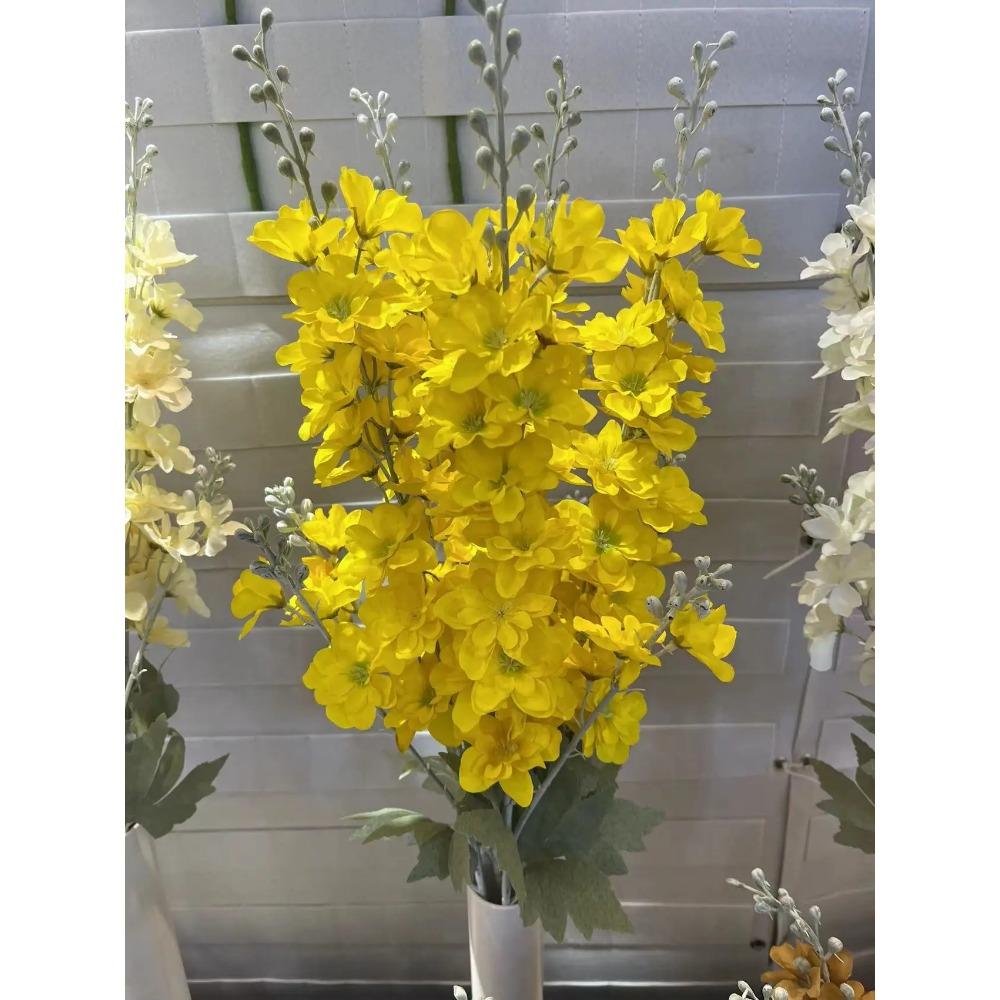 Искусственные флокированные дельфиниумы, имитация цветов, свадебная цветочная композиция, двузубый крупный дельфиниум, украшение для отеля, искусственный ф