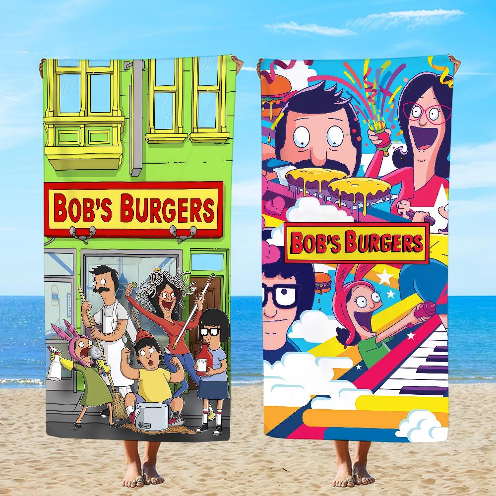 Мультяшный B-BobsS B-BurgersS Полотенце Текстиль Халат Пляжный Быстросохнущий Легкий Портативный Кемпинг Бассейн Путешествие