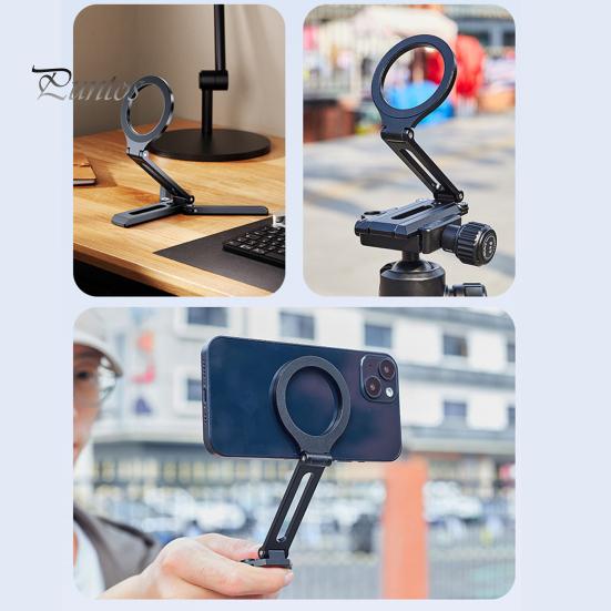 Магнитная подставка для телефона, настольный держатель из алюминиевого сплава для мобильного телефона, видеозаписи, портативный складной штатив для путешествий, регулируемый угол наклона для телефона