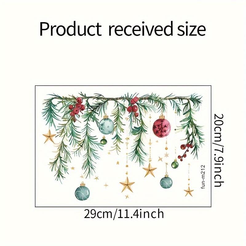 1 шт. Рождественская праздничная наклейка на крышку унитаза с сосновой гирляндой, ягодами и шарами, самоклеящаяся пластиковая наклейка для рождественского украшения