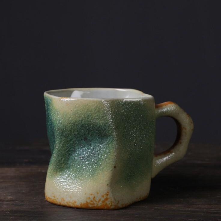 Japanese-Style Simple Coarse Pottery Coffee Cup Creative Kiln Change Mug Retro Ceramic Cup Home Cup Office Cup Breakfast Cup