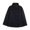 Womens Wool Blend Short Coat High Neck Casual Chic Outerwear Winter 2025
