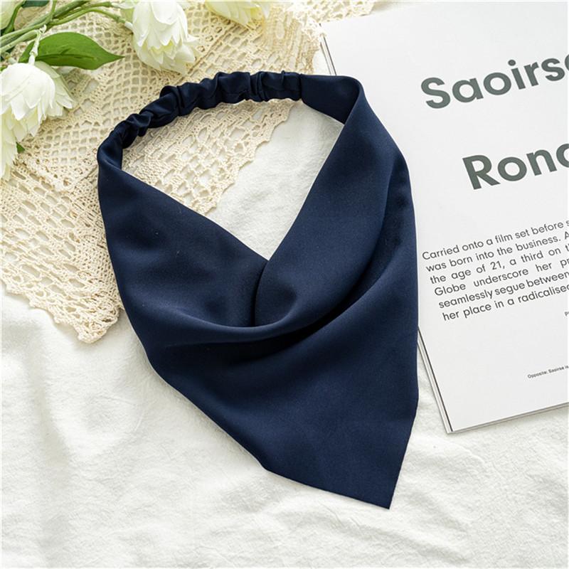 Ruoshui Woman Girls Solid Summer Head Scarf Chiffon Triangle Bandanas Women Elastic Hairband Hair Accessories Headwear Ornaments