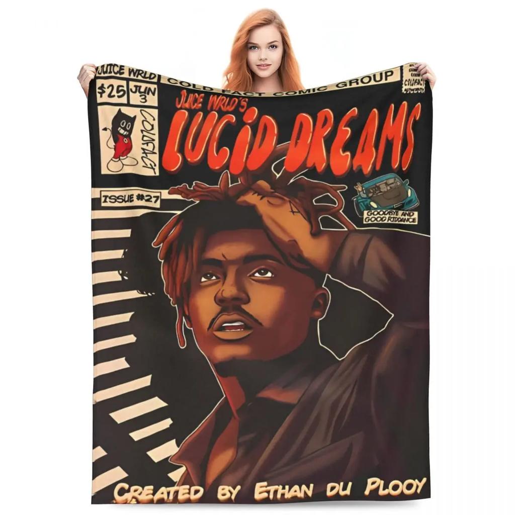 Juice Music Wrld Fuzzy Blankets The Party Never Ends Funny Throw Blanket for Sofa Bedding Lounge 200x150cm