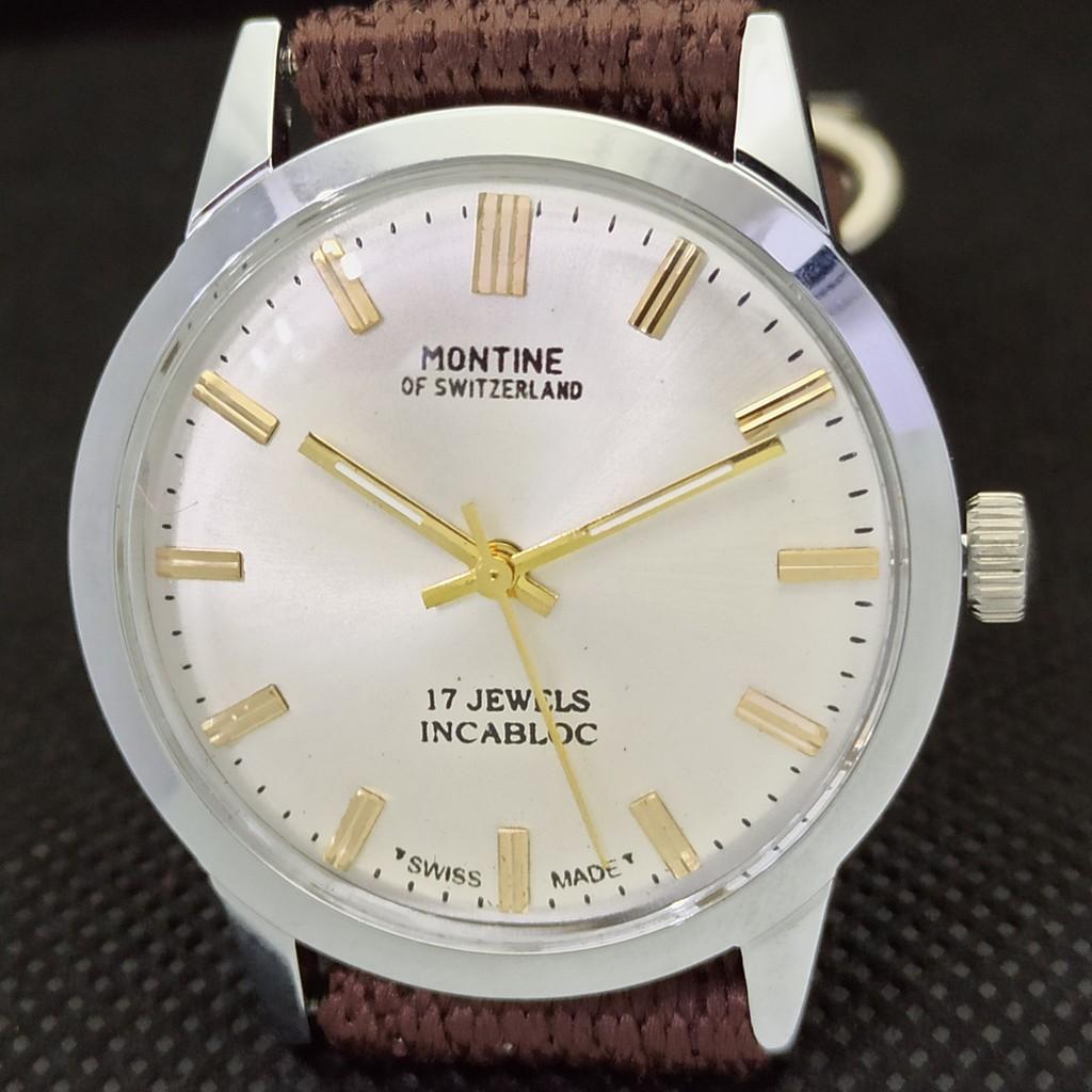 ВОССТАНОВЛЕННЫЕ ВИНТАЖНЫЕ МЕХАНИЧЕСКИЕ МУЖСКИЕ ЧАСЫ MONTINE OF SWITZERLAND 17J a285418-10