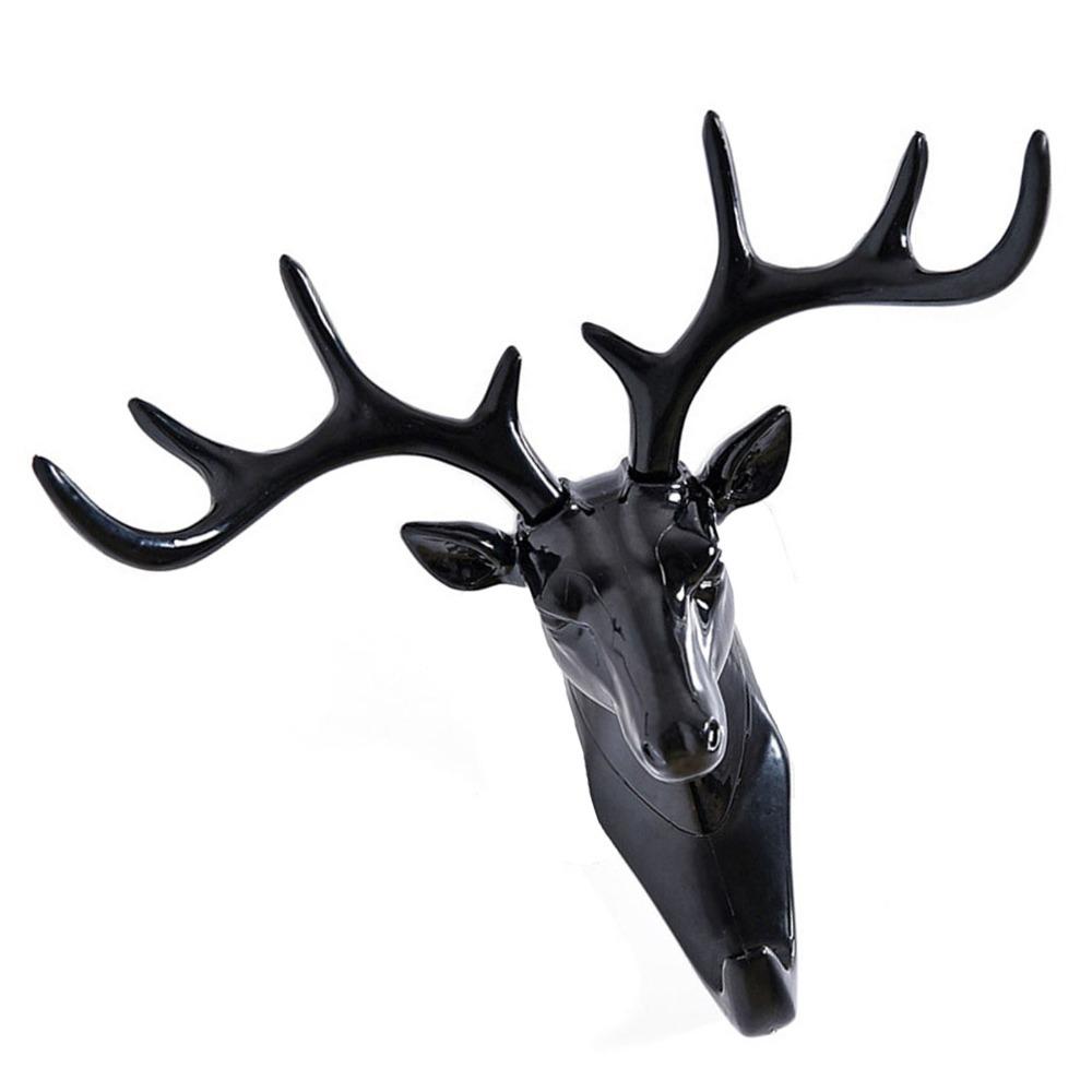 18.5x17cm Deer Head Wall Hook Plastic Decorative Towel Hanger 3D Wall Mounted Hook for Bedroom