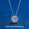 D Color 1CT Moissanite Halo Pendant Necklace Platinum Plated Sterling Silver Lab Diamond Moissanite Necklace For Women Gift Fine Jewelry