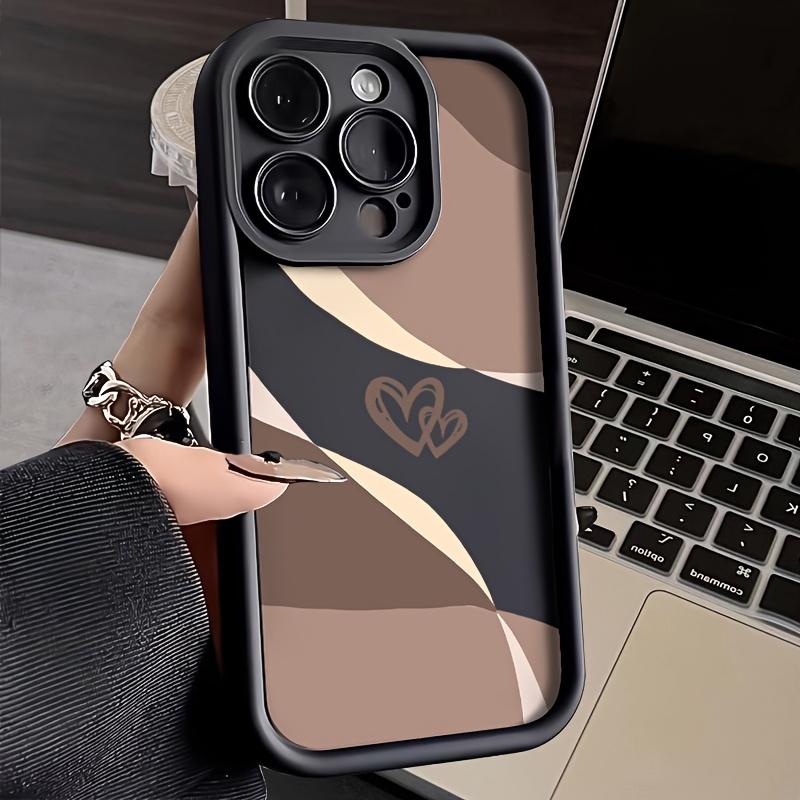 Минималистичный чехол для телефона в форме сердца, подходящий для iPhone 17 16 15 14 13 12 11 Pro/Max/Plus, противоударная задняя крышка