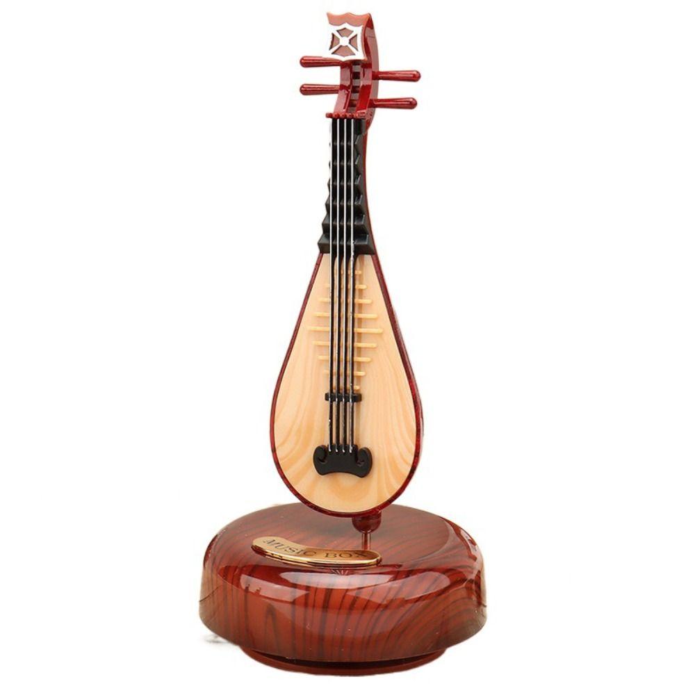 Скандинавская вращающаяся музыкальная шкатулка, имитация гитары, модель, украшения, музыкальный инструмент, шкатулка для дома, декор