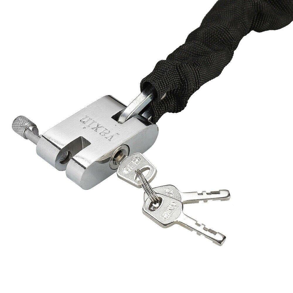 Cycling Accessories With Key Security Reinforce Safe Metal Anti-Theft Bicycle Lock Bike Chain Lock