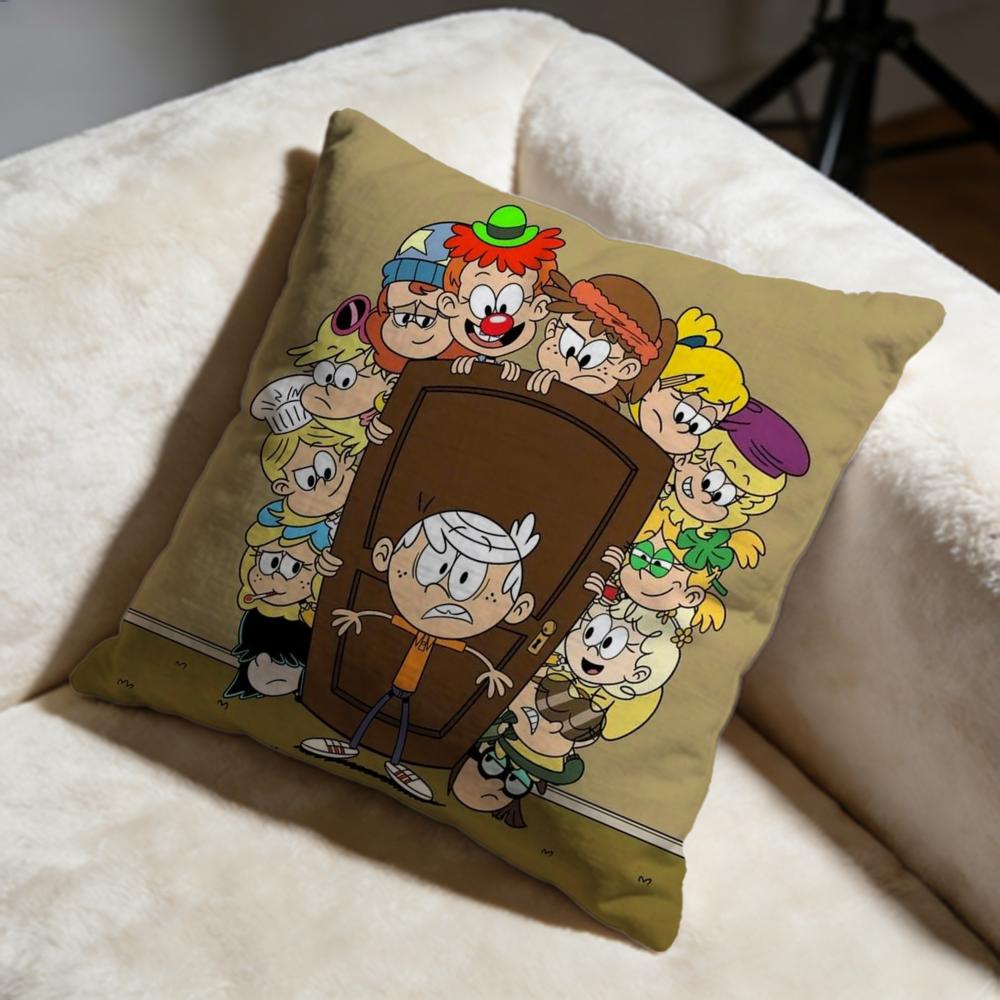 Stylish TThe Loud Houseable Cushion Cover Soft Decorative Pillow Case Suitable for Bedroom Sofa Car Travel Use