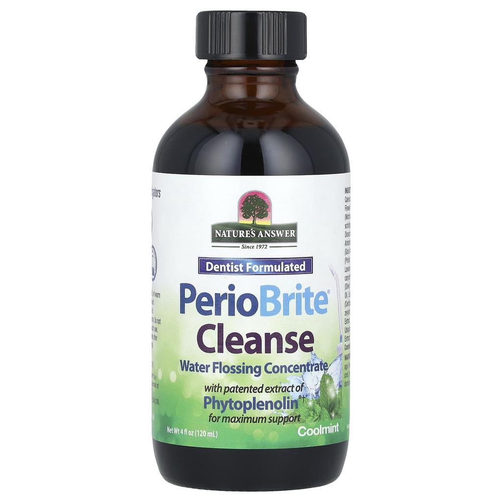 Nature's Answer Periobrite® Cleanse, Концентрат для полоскания с очищенной водой, Прохладная мята, 120 мл (4 жидких унции)