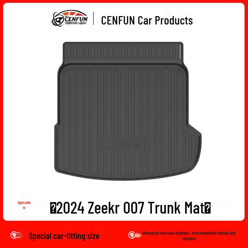 Geely ZEEKR 007GT TPE Eco-Friendly Foot Mats & Trunk Mat with Carbon Fiber Texture & Galaxy Carpet Backrest Pad, Suitable for 25 Years.