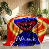 Custom Name Personalized Huggy Wuggy Print Blanket, Home Decor, Bedroom, Sofa, Camping, Couch, Gifts for Birthday Christmas
