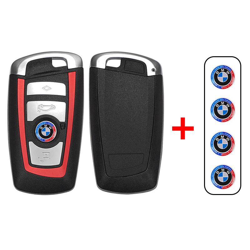 4 Buttons BMW CAS4 Smart Key Fob Shell Uncut Emergency Blade Frame For 1 3 5 7 Series X5 X6 Replacement Key Case Housing Cover FR5