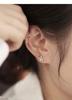 Серьги-гвоздики из стерлингового серебра S999 с кристаллами в виде цветущей вишни: Сладкий, Маленький Цветочный Дизайн для Женщин в Свежем, Девичьем Стиле.