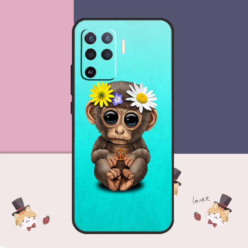 Чехол Обезьяна Горилла Обезьяна Ребенок Для OPPO A77 A57 A18 A58 A78 A98 A15 A17 A54 A74 A94 A52 A72 A5 A9 A53 S A16 A76 A96