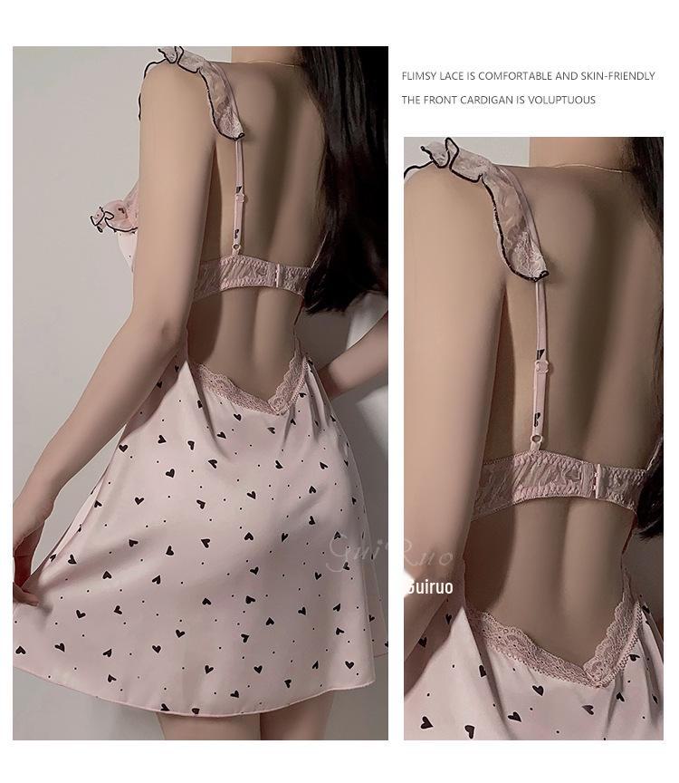 Guiruo Deep V кружевная ночная рубашка с бюстгальтером с подкладкой - женская большого размера 