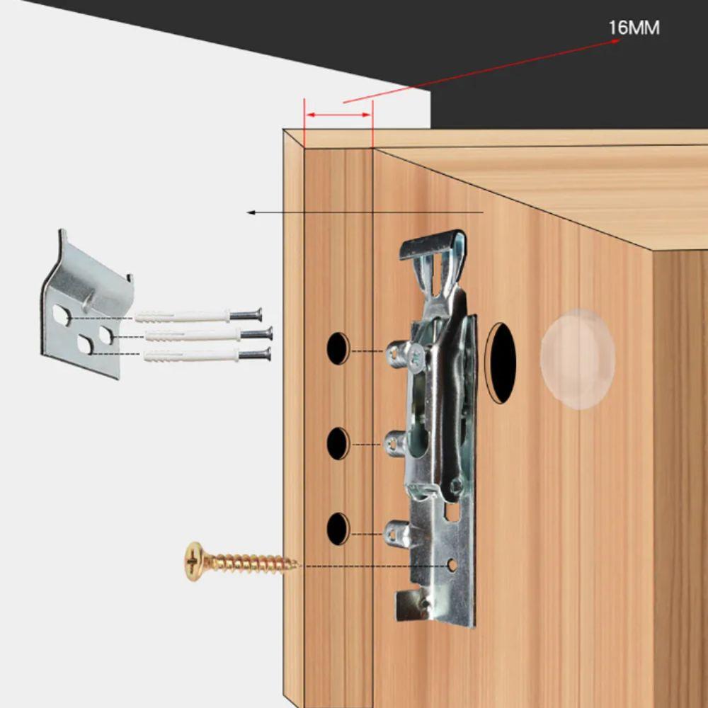 Heavy Duty Steel Cabinet Hanger Conceal Hidden Professional Steel Wall Mount Hanger Stable Mounting Adjustable