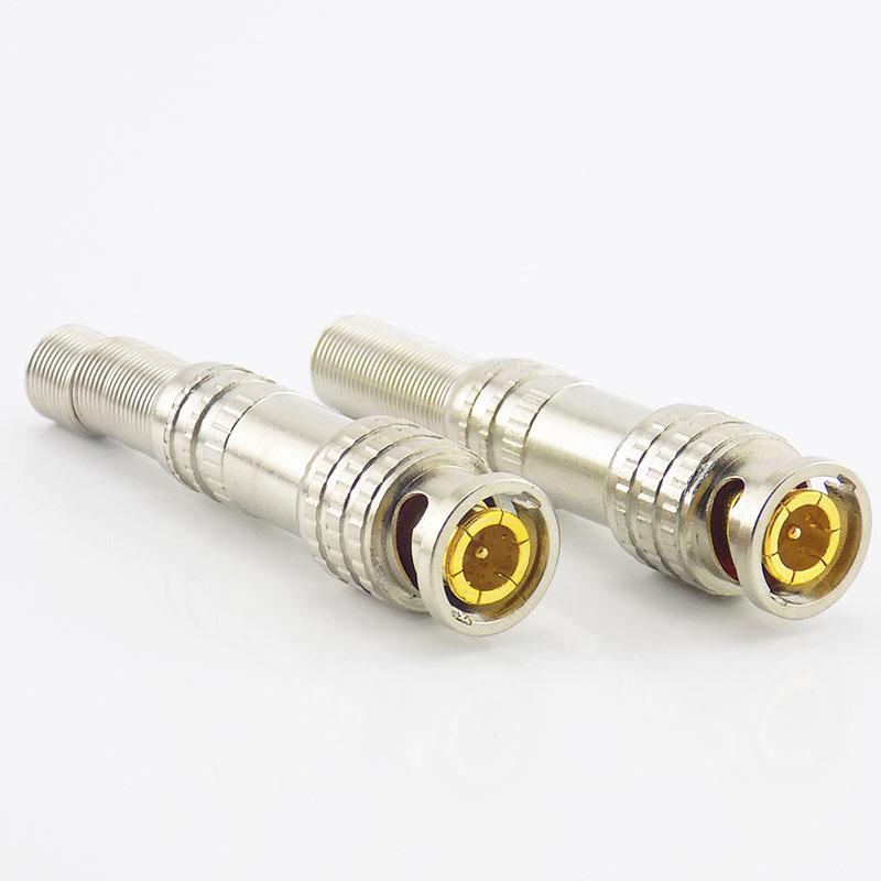 Connector Coaxial 10pcs Rg59 Bnc Twist Spring Jack Adapter Twiston Bnc Male Cctv Camera Accessories Surveillance